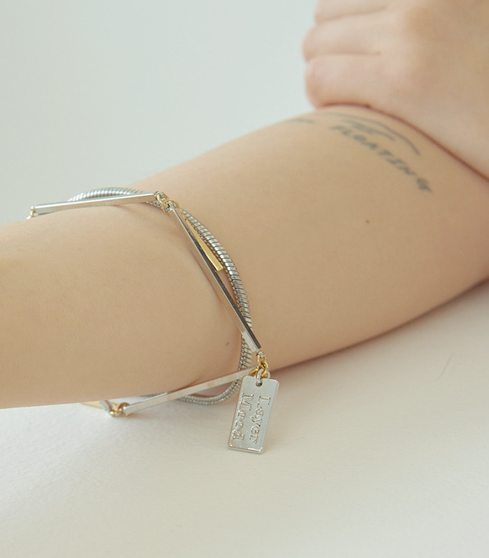 two line bracelet-silver
