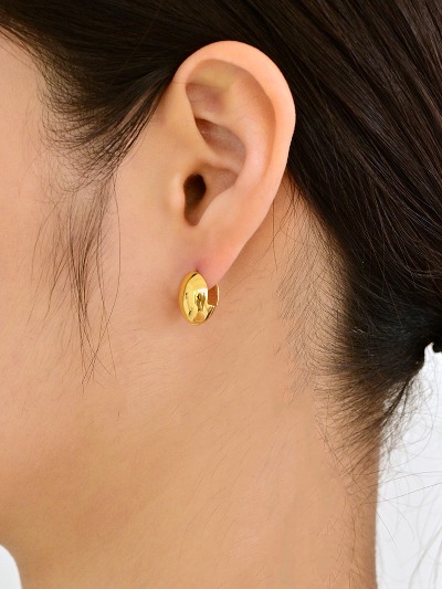 24 Gold almond ball Earring -silver925