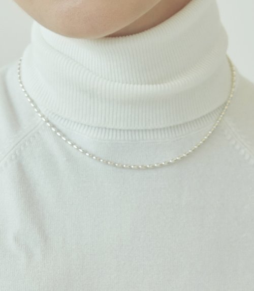 embo round necklace-silver