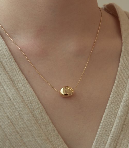 stone pendant necklace-gold