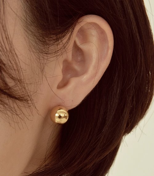 silver925 big ball earring-gold