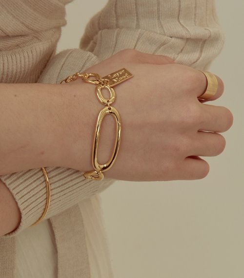circle ring bracelet-gold