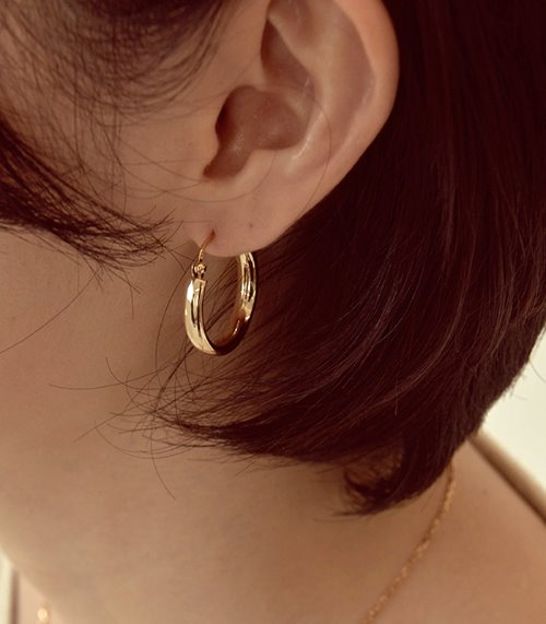 silver925 basic ring earring-gold