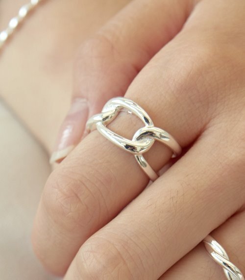 twist bold ring-silver