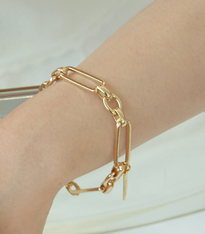 two chain bracelet_gold