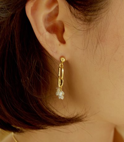 chain crystal earring-crystal