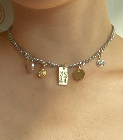 charm chain necklace-mix