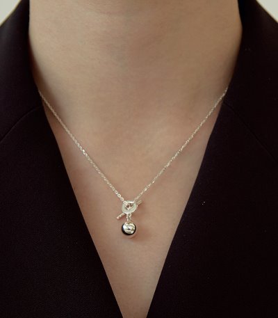 mini ball necklace-silver