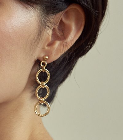 triple drop earring-gold