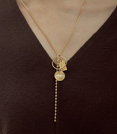 oval drop necklace-gold