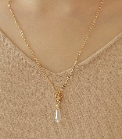 thin chain crystal necklace-crystal