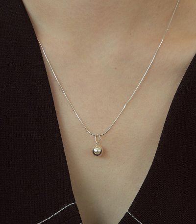 silver925 simple ball necklace-silver