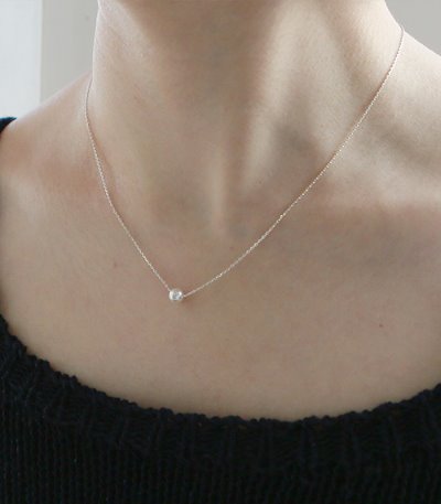 silver925 mini pearl necklace-silver