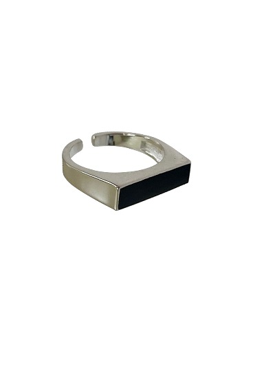 [Ring] Black square Ring-925silver