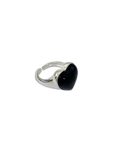 [Ring] Black heart Ring-925silver