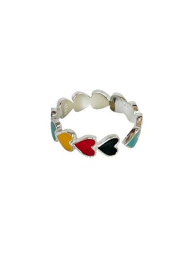 [Ring] Rainbow heart Ring-925silver